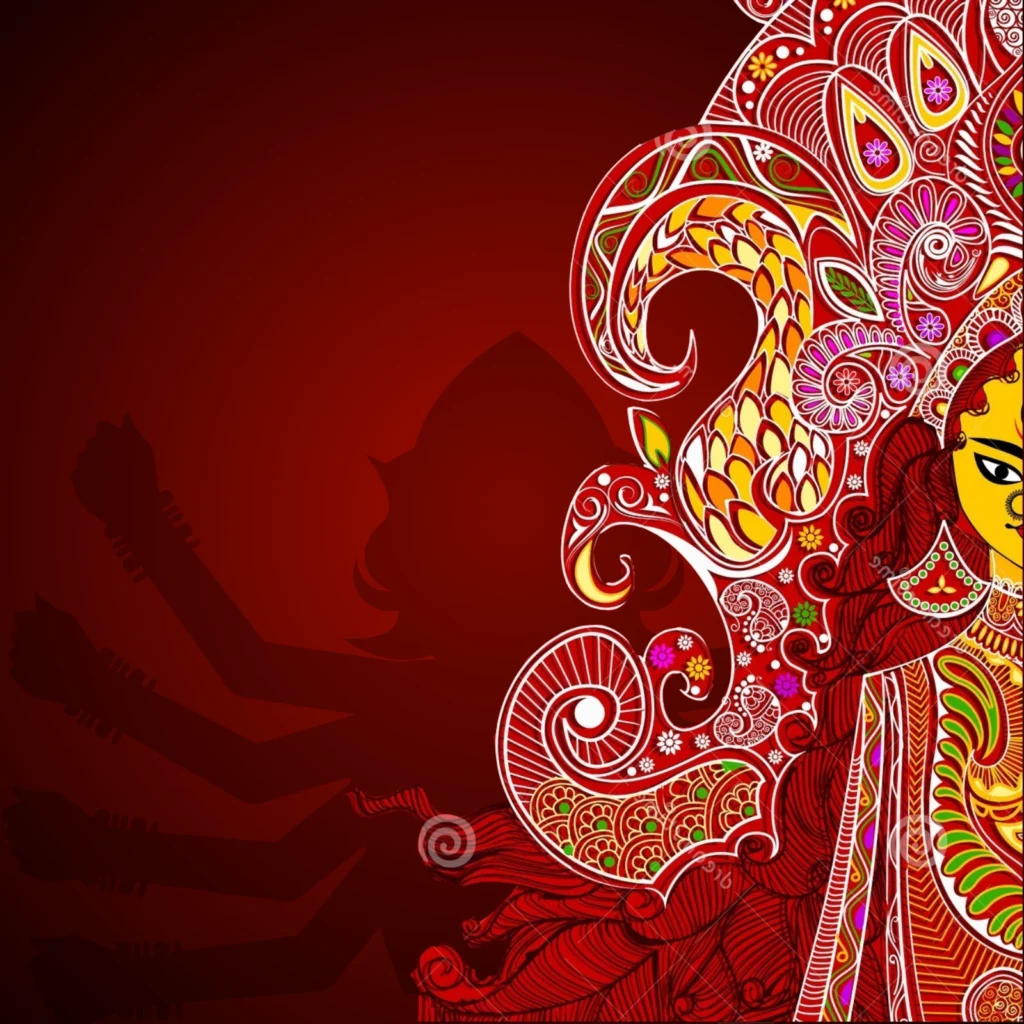 Artistic illustration of the Devi Bhagavata Purana scripture with divine feminine symbolism representing the Goddess as the supreme cosmic reality.