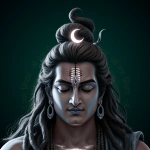 Artistic illustration inspired by the Shiva Purana showing meditative Shiva symbolism with trident and cosmic energy representing destruction and renewal.