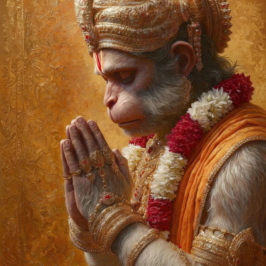 Hanuman monkey god of strength, devotion, and ideal devotee from Ramayana